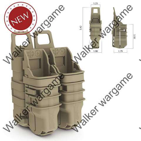 Tactical Molle FastMag Pistol and Rifle Magazine Clip Holder Pouch - Tan