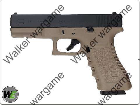 WE Tech Glock 17 Green Gas Blow Back Pistol - Tan (Real Gun size and weight)