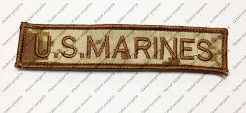 Q090 US Marines Name Tag Patch With Velcro - Digital Desert Colour