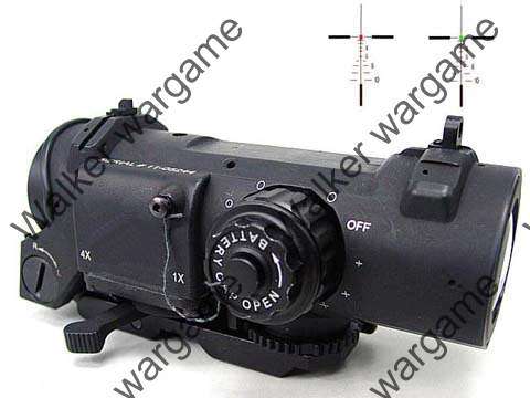 Tactcial 1-4X Zoom Specter DR Type Red/Green Dot Sight Scope - Black