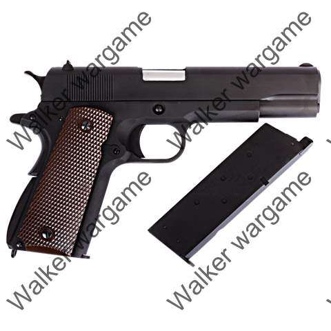 WE Full Metal Colt 1911 Single Stack Green Gas Blow Back Pistol - Brown