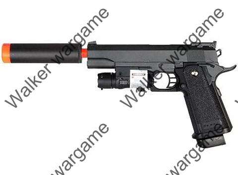 Galaxy Colt Tactical 1911 Zinc Alloy Shell Airsoft Spring Gun Pistol - Free Silencer And Laser