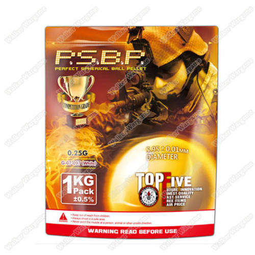 G&G 0.25G P.S.B.P. Perfect Spherical Seamless 6mm Airsoft BBs - 1KG 5000rds