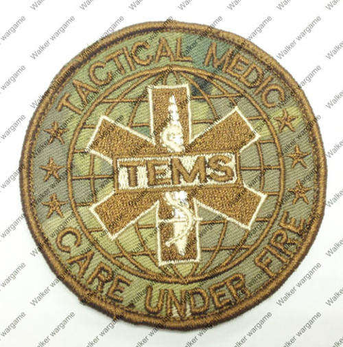 B1559 TEMS -Tactical Medic Unit Patch With Velcro - Multicam Colour