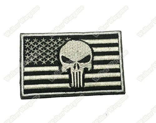 WG038 Navy SEAL Punisher US Flag Patch With Velcro - ACU Color