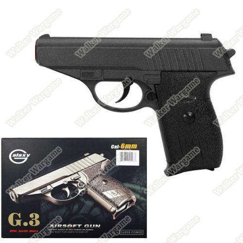 Galaxy Sig Sauer P230 Like PPK Airsoft Metal Compact Spring Pistol With Functional Slide