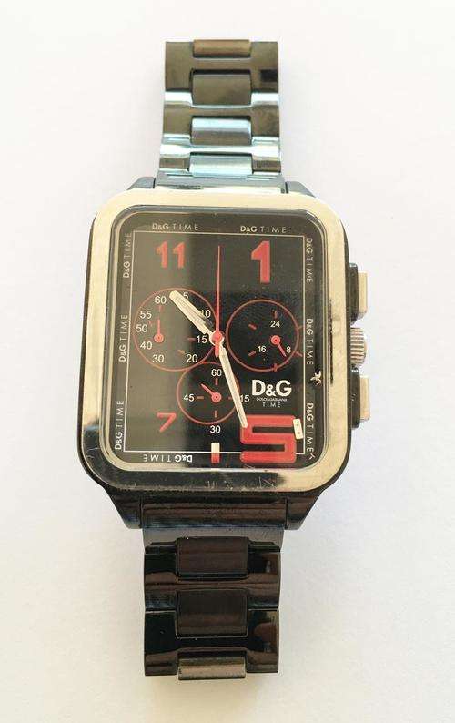 Original Dolce & Gabbana D&G Time Stainless Steel Bracelet Mens WATCH - Black