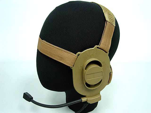 US Army  ELITE II type headset  PTT (push to talk) for  Motorola Talkabout & Zartek -- Tan colour