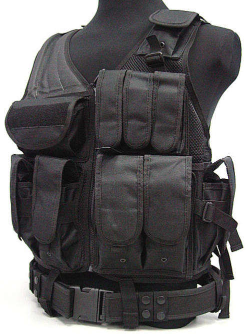 New Tactical Combat Vest --SWAT BLACK + Free Tactical Belt