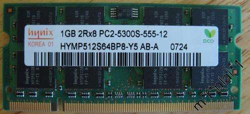 Hynix Memory 1024MB DDR2 667MHz SO-DIMM CL4, PC2-5300S ,for Notebook