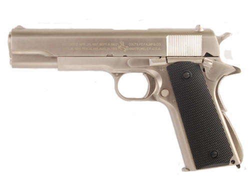 Tercel M1911 Full Metal Green Gas Blow Back Pistol - Silver ( Real size and weight of real gun)
