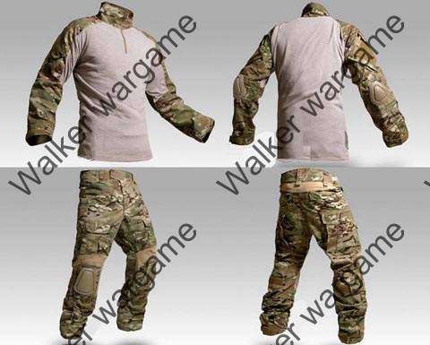 US Special Forces Multicam Combat Shirt & Pants Bulid in Elbow & Knee Pads - size Medium