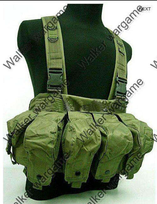 Russian Army, Chinese Army AK Magazine Chest Rig Carry Vest - OD Green