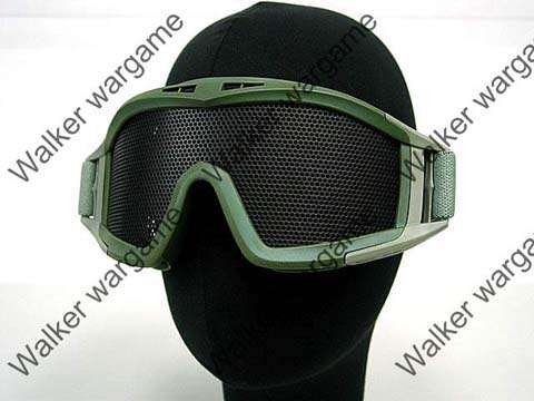 Airsoft No Fog Metal Mesh US Amry Style Goggle - OD Green