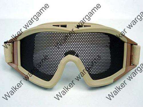 Airsoft No Fog Metal Mesh US Amry Style Goggle - Desert Tan