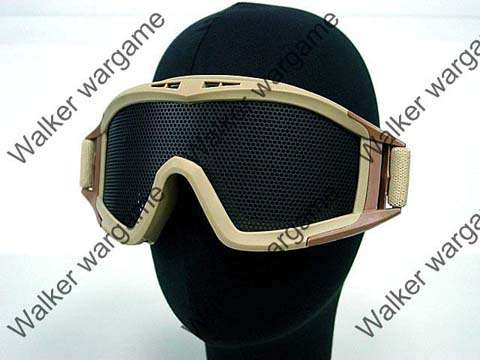 Airsoft No Fog Metal Mesh US Amry Style Goggle - Desert Tan