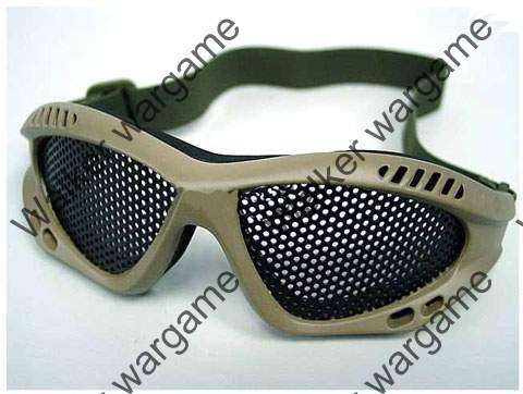 "Zero" Airsoft No Fog Metal Mesh Goggle Glasses -- Desert Tan