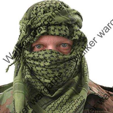 100% Cotton Tactical Shemagh OD Green / Black Military Surplus - Top Quality