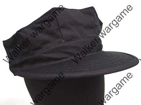 US Army Style GARRISON Style Patrol Cap - SWAT Black