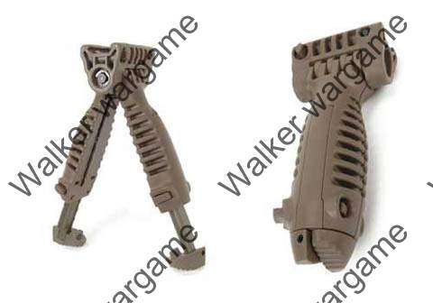 BATTLEAXE  Picattinny Tactical Spring Total Bipod Foregrip Grip - Coyote Tan