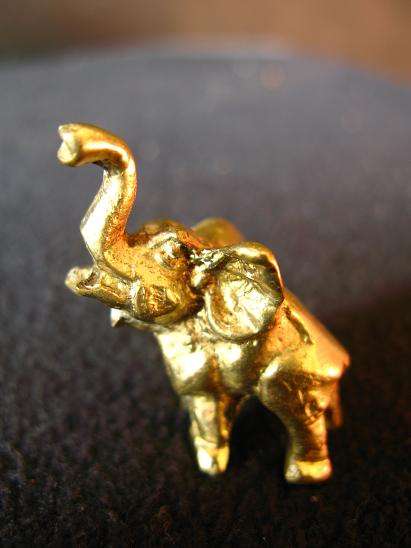 OLD BRASS MINIATURE ELEPHANT