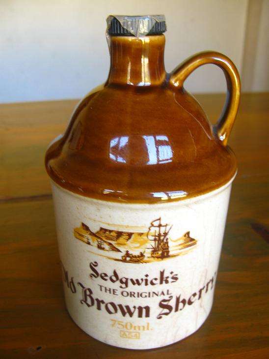 750ML SEDGWICKS ORIGINAL OLD BROWN SHERRY CHINA BOTTLE