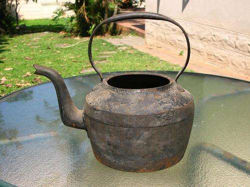 LARGE OLD CAST IRON KETTLE STAMPED BALDWIN - 5Qts
