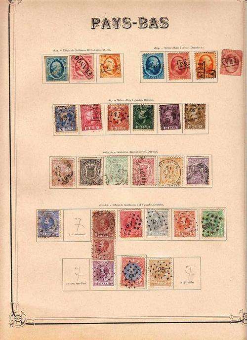 NETHERLANDS 1852-1923 MOSTLY USED COLLECTION ON 5 ALBUM PAGES. CAT ABOUT R25000