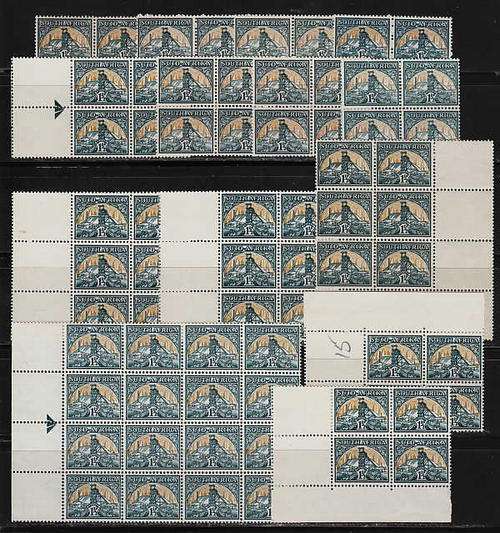 SA 1941 GOLDMINE UNMOUNTED MINT RANGE INCLUDING BLOCKS.