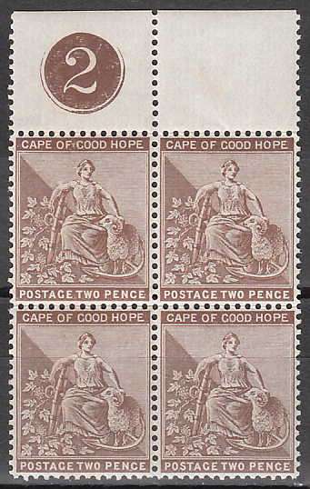 CGH 1893-98 HOPE SEATING 2d SCARCE MNH CONTROL BLOCK SACC 57 C/V R240+++ !!!!