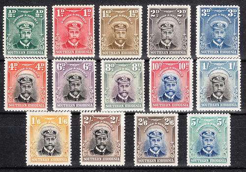 SOUTHERN RHODESIA 1924 ADMIRAL SET VERY FINE LMM. SACC 1-14 C/V R 2425