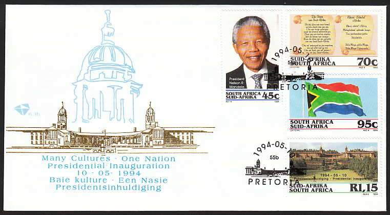 1994 PRESIDENT MANDELA INAUGURATION FDC 6.3b VERY FINE. SEE BELOW COMMENT