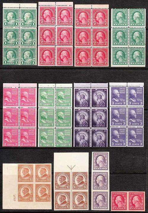 USA CIRCA 1914-45 SELECTION OF MOSTLY MNH BOOKLET PANES PLUS FEW OTHER ITEMS