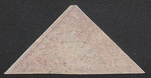 CAPE OF GOOD HOPE 1855-63 TRIANGULARS 1d PALE ROSE FINE USED WITH LARGE MARGINS. SACC 5a R8000