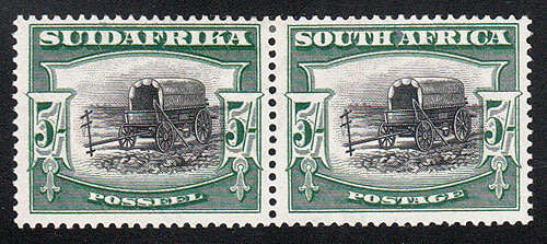 SOUTH AFRICA 1927 LONDON PICTORIAL 5s PAIR VERY FINE LMM SACC 38 CAT R6000