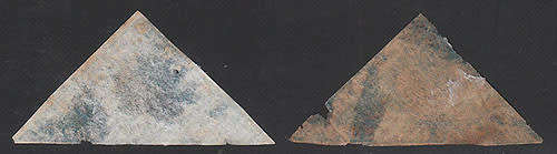 CAPE OF GOOD HOPE 1861 WOODBLOCKS 4d BLUE SHADES TWO SPACE FILLERS USED. HIGH CAT VALUE IF FINE.