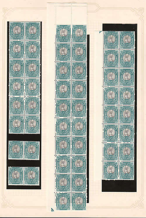 SOUTH AFRICA 1947 SCREENED PICTORIALS ½d INCL OFFICIALS ACCUMULATION ON 8 PAGES IN MULTIPLES MNH