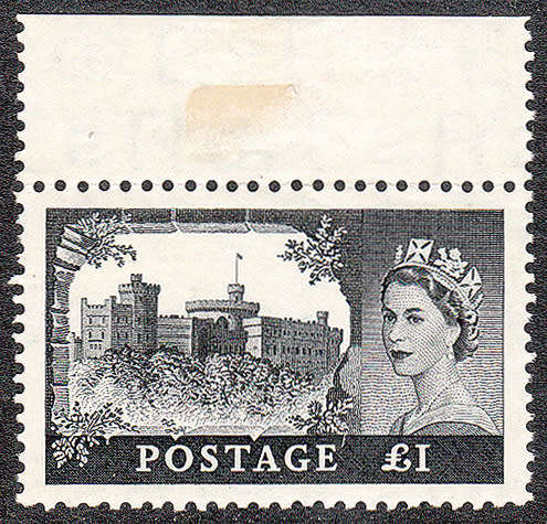GREAT BRITAIN 1955 CASTLES ST EDWARD CRWON WMK £1 VERY FINE MINT. STAMP MNH. SC 539 CAT £140