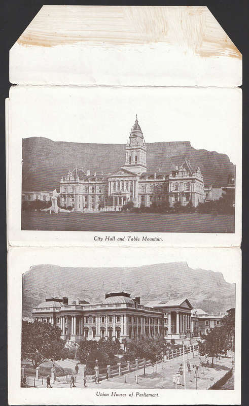 CGH 1910 COMPLETE LETTER CARD FOLD OUT CAPE TOWN PUBLIC BUILDING SERIES 3 UNUSED WITH 5 VIEWS.