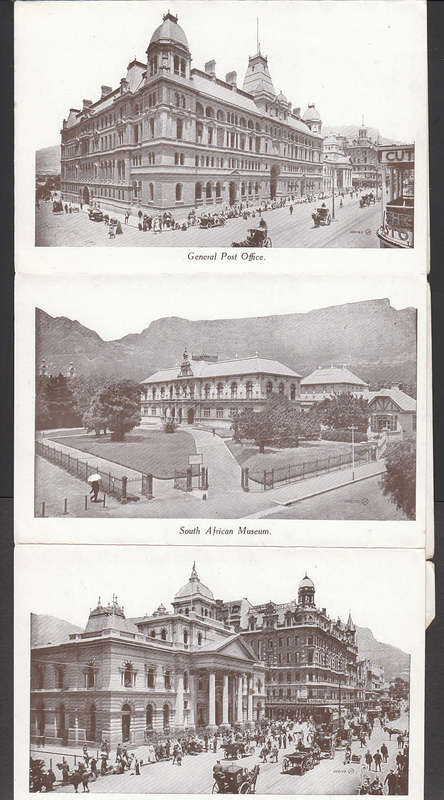 CGH 1910 COMPLETE LETTER CARD FOLD OUT CAPE TOWN PUBLIC BUILDING SERIES 3 UNUSED WITH 5 VIEWS.