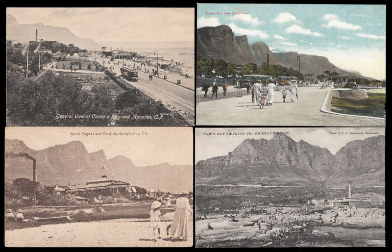 CAPE OF GOOD HOPE EARLY 1900`s CAMPS BAY RANGE 0F 8 POSTCARDS USED/UNUSED, MOSTLY FINE