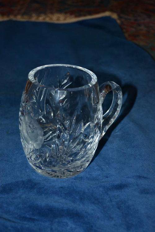 ROSE CUT CRYSTAL BEER MUG