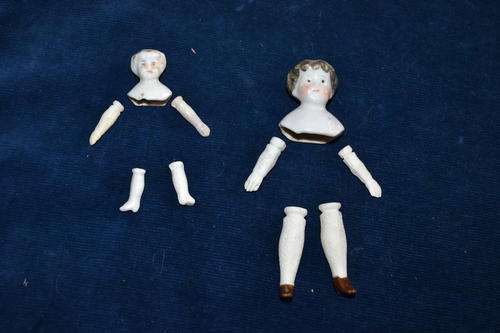 VICTORIAN PARIAN DOLL PARTS TWO SETS HEADS ARMS & LEGS