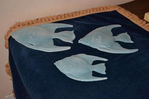 SET OF 3 LUCIA WARE ANGEL FISH WALL PLAQUES
