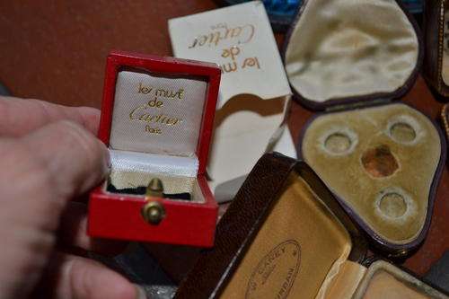 COLLECTION OF ANTIQUE JEWELLERY BOXES INC CARTIER RING BOX