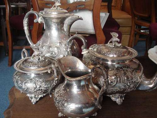 STUNNING JOHN TURTON SILVER PLATED 4 PIECE TEA SET