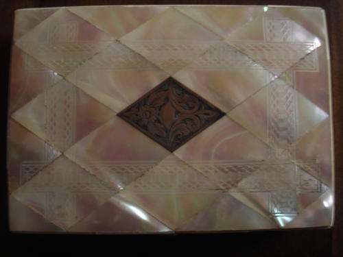 STUNNING MOTHER OF PEARL & SILVER CALLING CARD CASE