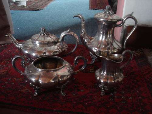 STUNNING 4 PIECE ? SILVER PLATED TEA SET