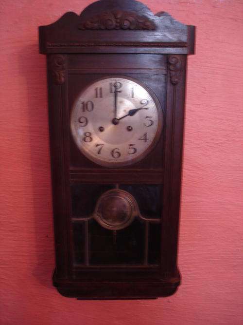 WOODEN GERMAN WALL CLOCK ADLER GONG