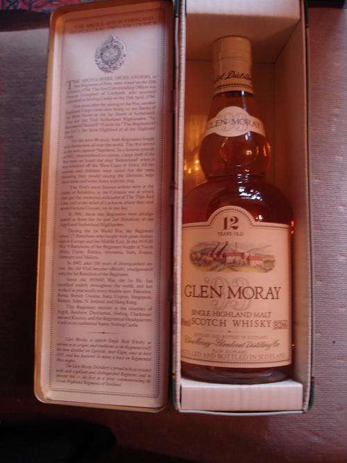 SEALED BOTTLE GLEN MORAY  12  YEAR OLD WHISKY ARGYLL & SUTHERLAND